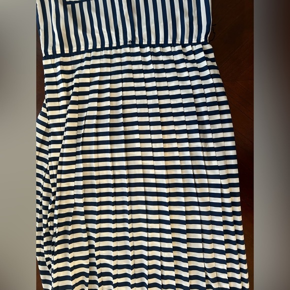 Papell Boutique Navy and White Striped women’s  Dress - Picture 3 of 8
